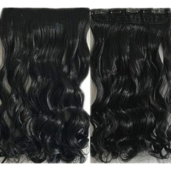 DILLARDS Elegant Fluffy Big Wavy Heat Resistant Synthetic Long Curly Hair Extension Black For Women -H164 - Image 2